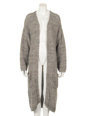 ミックスニットロングカーディガン