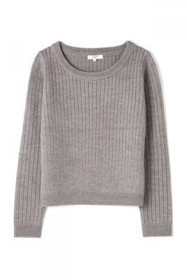 7Ｇヘリンボーン柄編みニット