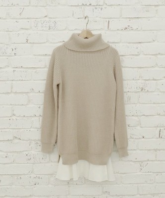 オフタートルニットアンサンブルワンピース