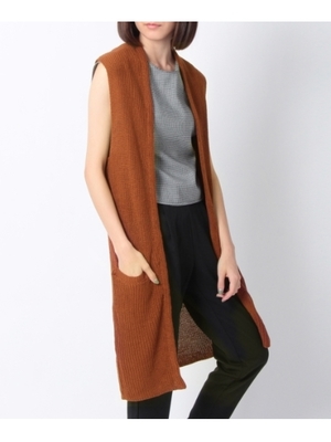 OZOC (オゾック)  バルキーニットロングジレ