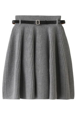 エクストラファインウールニットフレアスカート