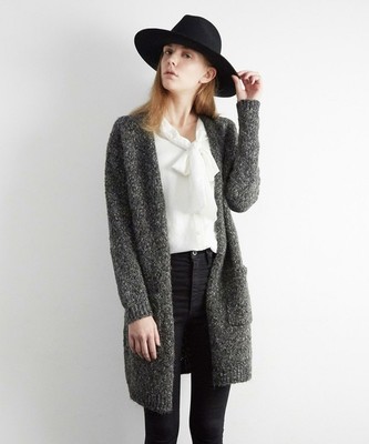 JC MIXヤーン Vラップ ロング　カーディガン / コーディガン