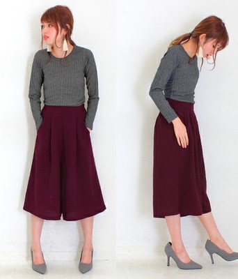 ANAP/アナップ CHILLE タック入りガウチョパンツ