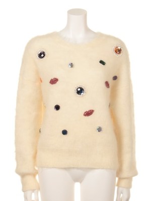 L.B CANDY STOCK]カラフルビジューニットプル