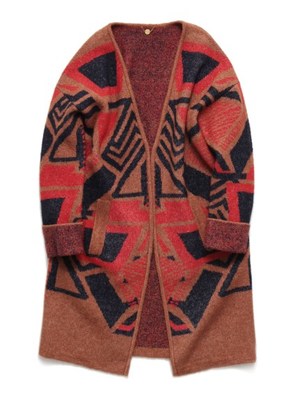 ニットジャガードガウン