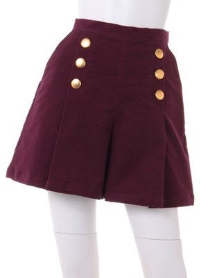 モールスキンボタン付ショートパンツ
