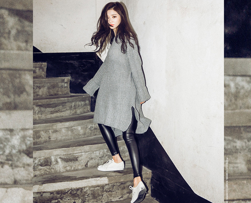 サイドスリットルーズニット