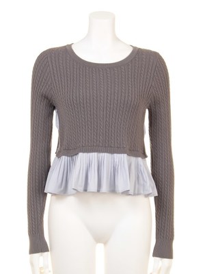 切り替えニットトップス