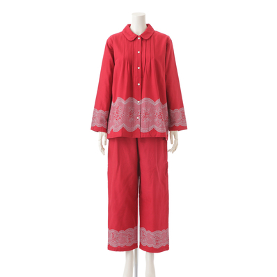 長袖パジャマ[パウダーガーゼイタリアンレース]