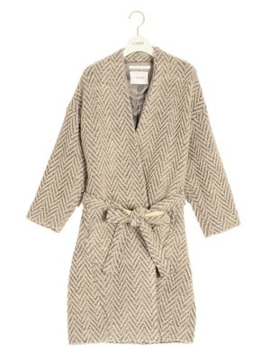 【emmi atelier】ヘリンボーンノーカラーコート