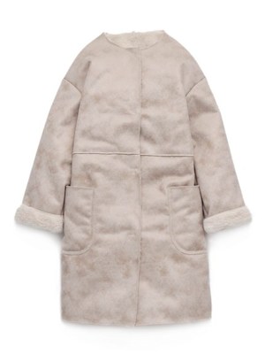 [Balcony and Bed]フェイクムートンリバーシブルコート