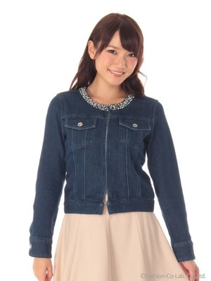 ノーカラーブルゾン