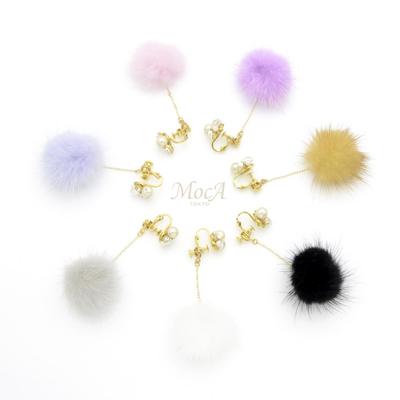 ３WAYミンクファーキャッチビジューイヤリング