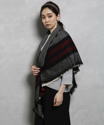 【PLAIN CLOTHING】ライン柄大判ストール