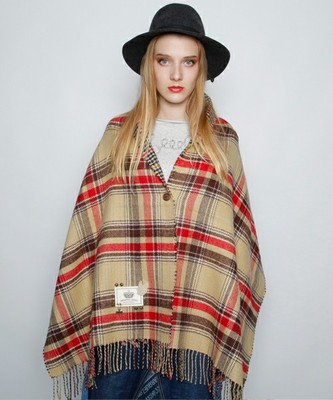 Double face check big stole