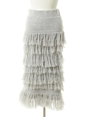 フリンジニットスカート