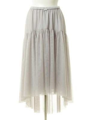 チュールミディスカート