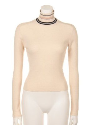 ハイネックボーダーニットプル