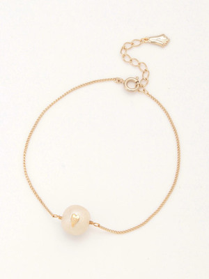 ハートプレートコットンパールブレスレット