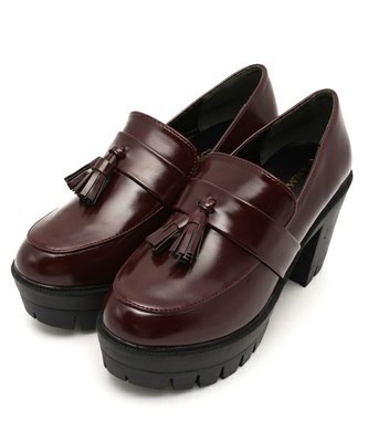 タンクヒールローファー