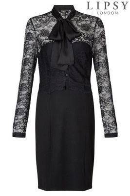 Lipsy プッシーボウ 全面レース ワンピース