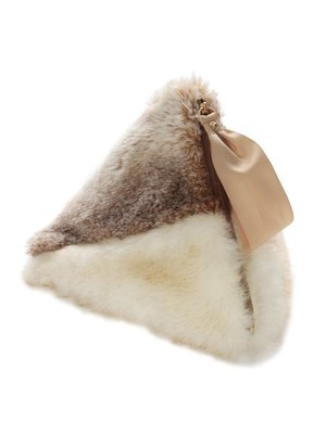 配色エコファー三角バッグ