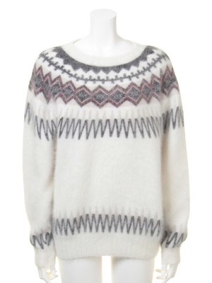 カウチンプリントニットプルオーバー