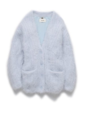 アンゴラビジューボタンニットカーディガン