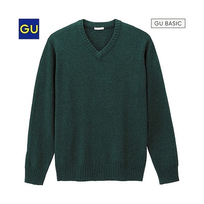 （GU）ラムブレンドＶネックセーター（長袖）