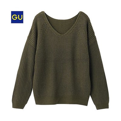 （GU）Ｖネックボリュームセーター（長袖）