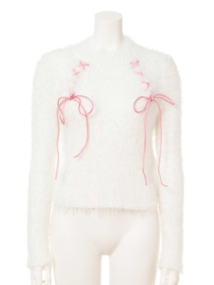 ふわふわリボンニット