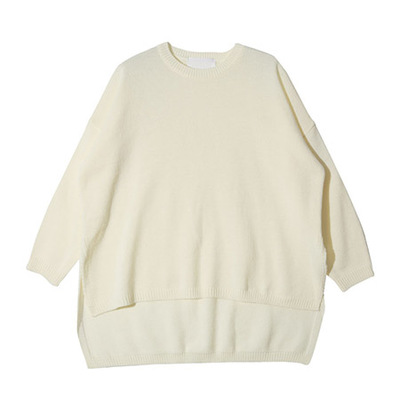 シンプルアンバランスニットプルオーバー