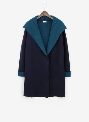 ダブルフェイスフーデットコーディガン