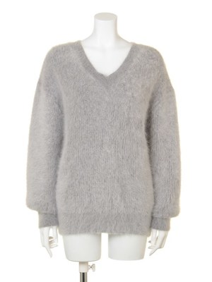 アンゴラVネックプルオーバー