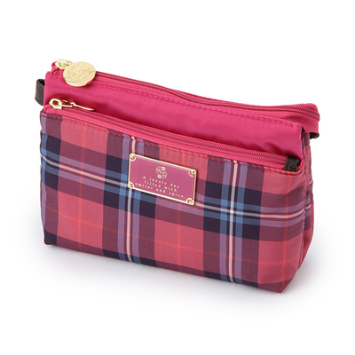 タータンチェック柄ポーチ