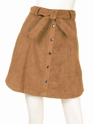 Rirandture (リランドチュール)  フロント釦Aラインスエードスカート