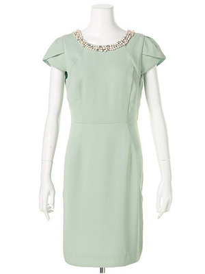 切り替えビジューワンピース