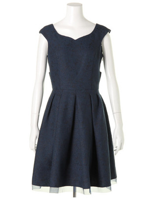 ラメジャガードフレアワンピース