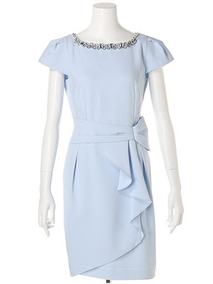 【Apuweiser Luxe】リボンドレープタイトワンピース