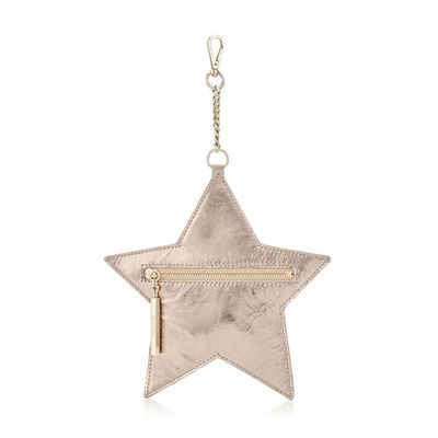 スターモチーフ Nude メタリッククリンクルラムスキン・キーチャーム