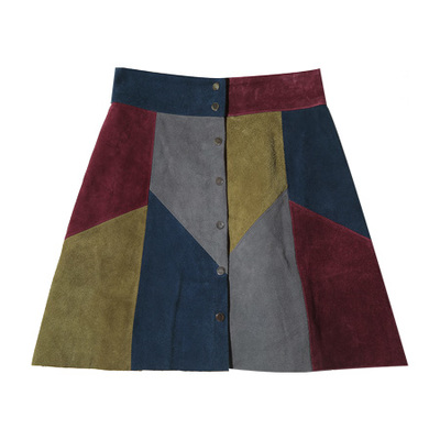 オータムカラーMIXボタンスカート