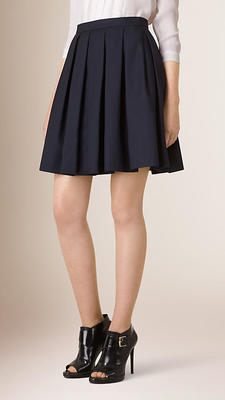 プリーティッド・ウールシルク・スカート