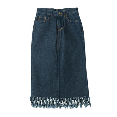 カラーMIXフリンジデニムスカート