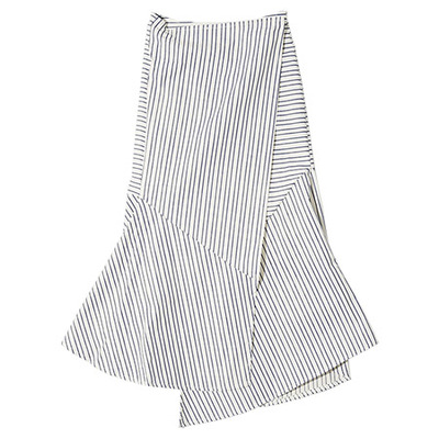 ラップ風ストライプロングスカート