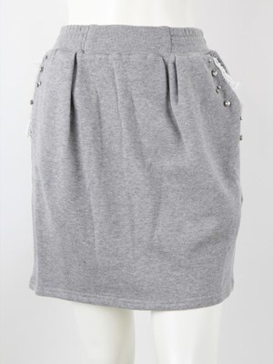 ビジュ&レース 裏毛スカート