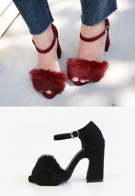 リアルラビッドファーサンダル