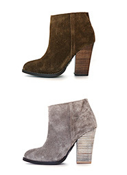 フェイクウッドヒールスエードアンクルブーツ・全3色・s45180