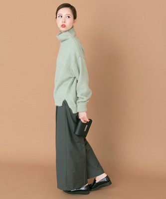 ハイネックフェザーニットプルオーバー