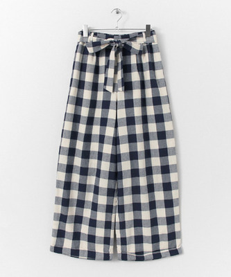 ブロックチェックワイドパンツ