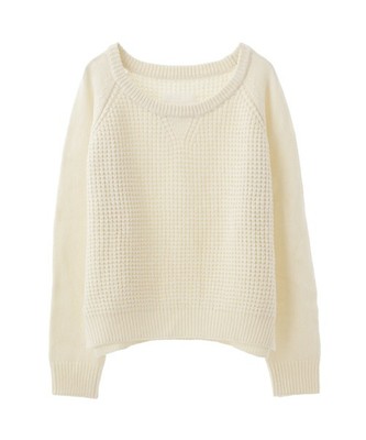 ワッフルニットプルオーバー